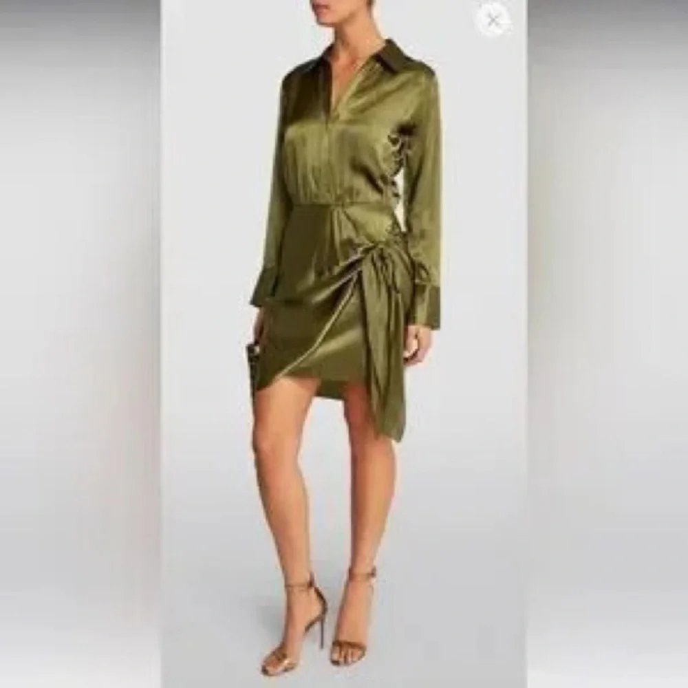 L' Agence Atlas Wrap Front Silk Mini Dress. - Picture 4 of 6